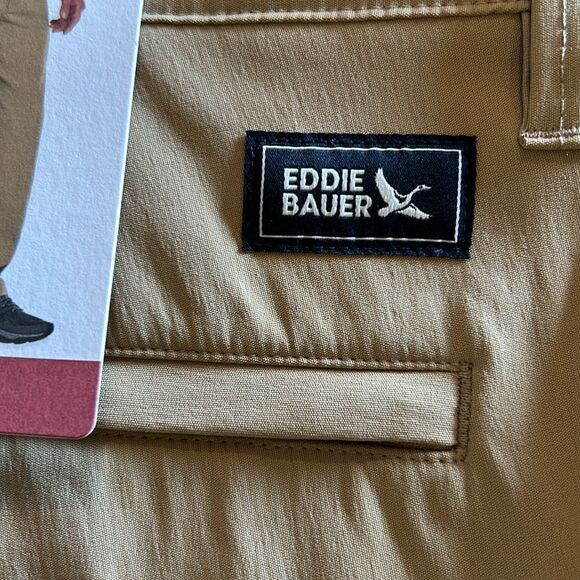 NEW Eddie Bauer Mens Tan Tech Chino Pants - Picture 3 of 8